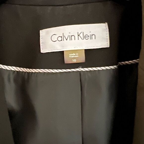 Calvin Klein Suit Jacket Blazer, Black, Button Lined Sleeves - Picture 4 of 5